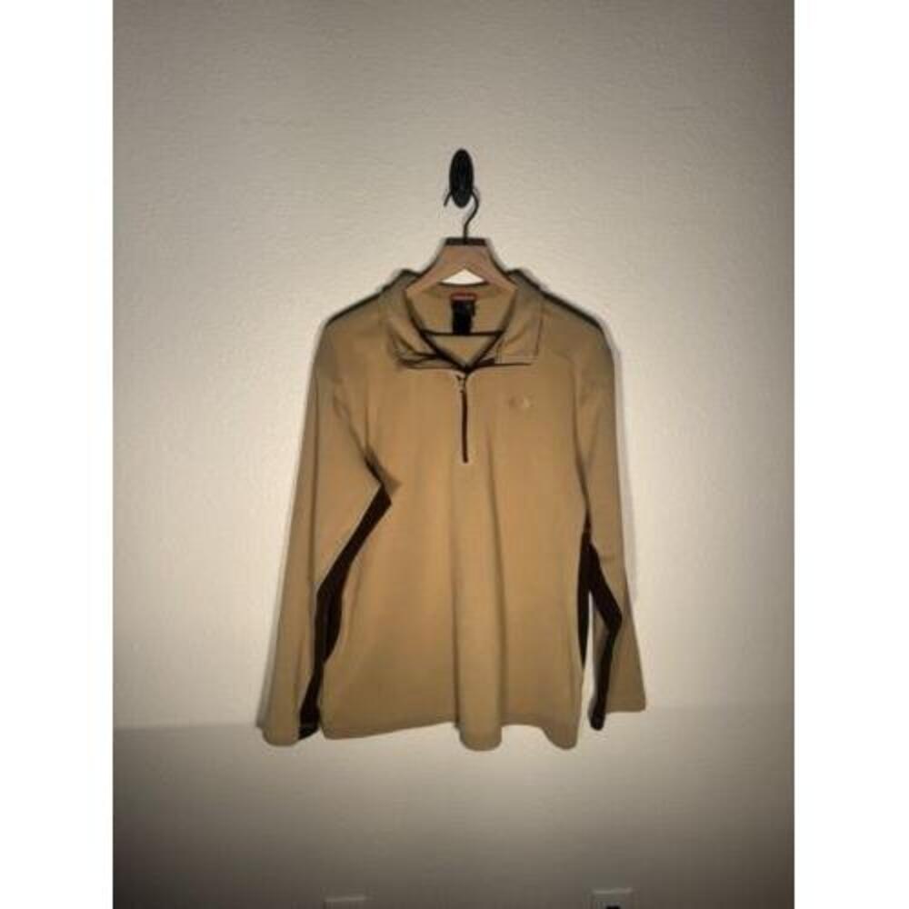 The North Face Mens Fleece XL Tan And Brown  Logo 1/4 Zip